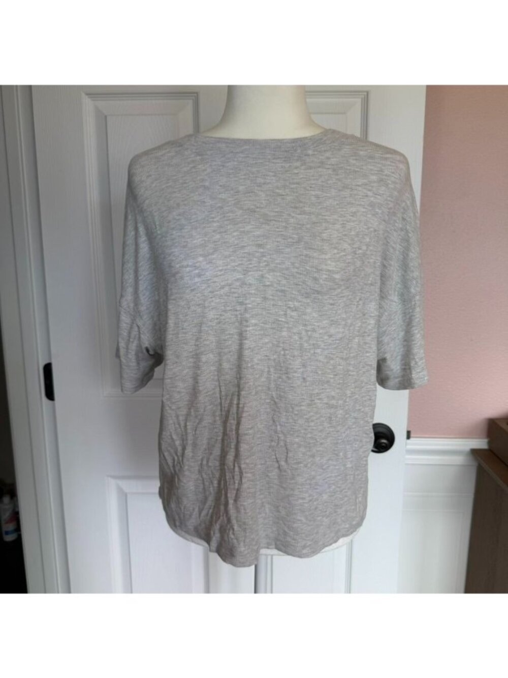 Relaxed Oversized Slouchy Soft Knit Ribbed Shirt Size Medium Cozycore